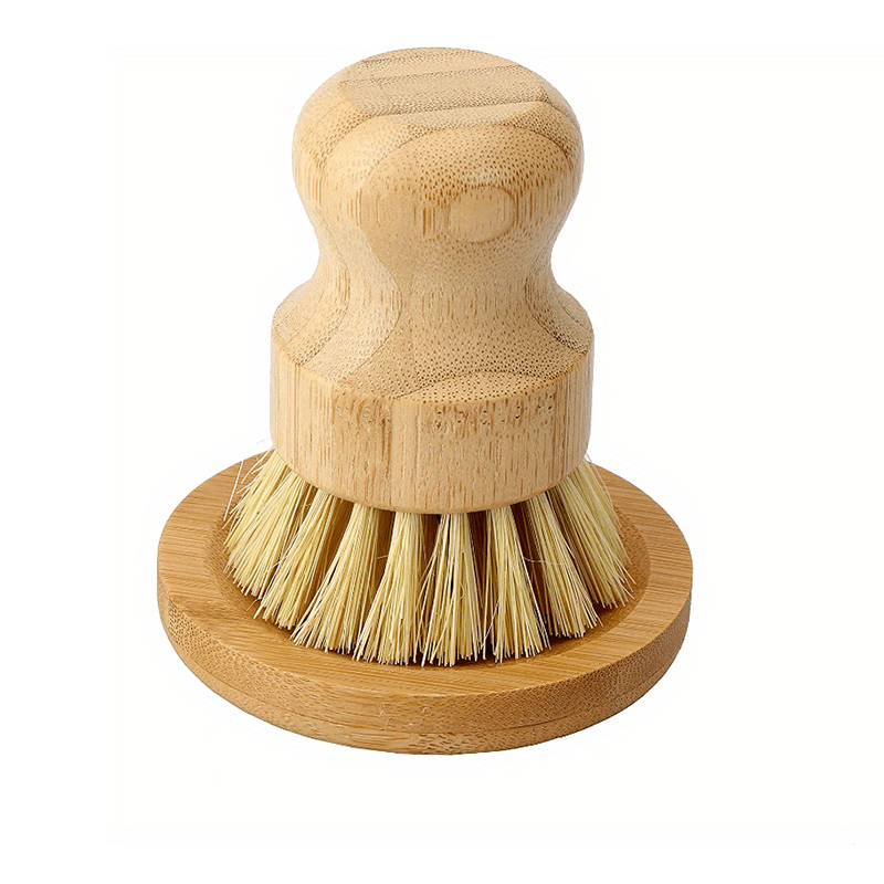 Dish Brush Bamboo - ชุดแปรงขัดจานไม้ไผ่ 1 ชุด แปรงล้างจานไม้สำหรับทำความสะอาดจาน หม้อ กระทะเหล็กหล่อ