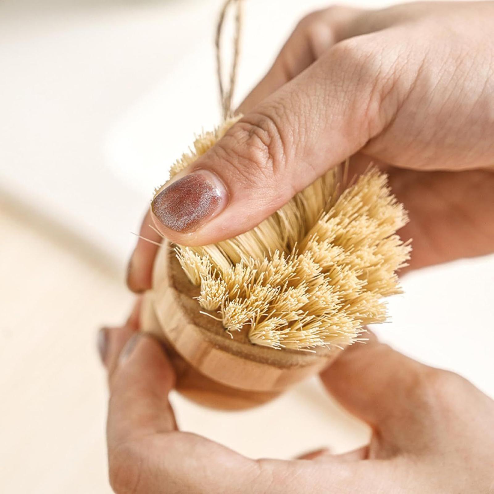 Dish Brush Bamboo - แปรงทำความสะอาดครัวไม้ธรรมชาติ สำหรับล้างจาน หม้อ กระทะ อ่างล้างจาน แปรงขัดทำความสะอาดแบบเป็นมิตรกับสิ่งแวดล้อม