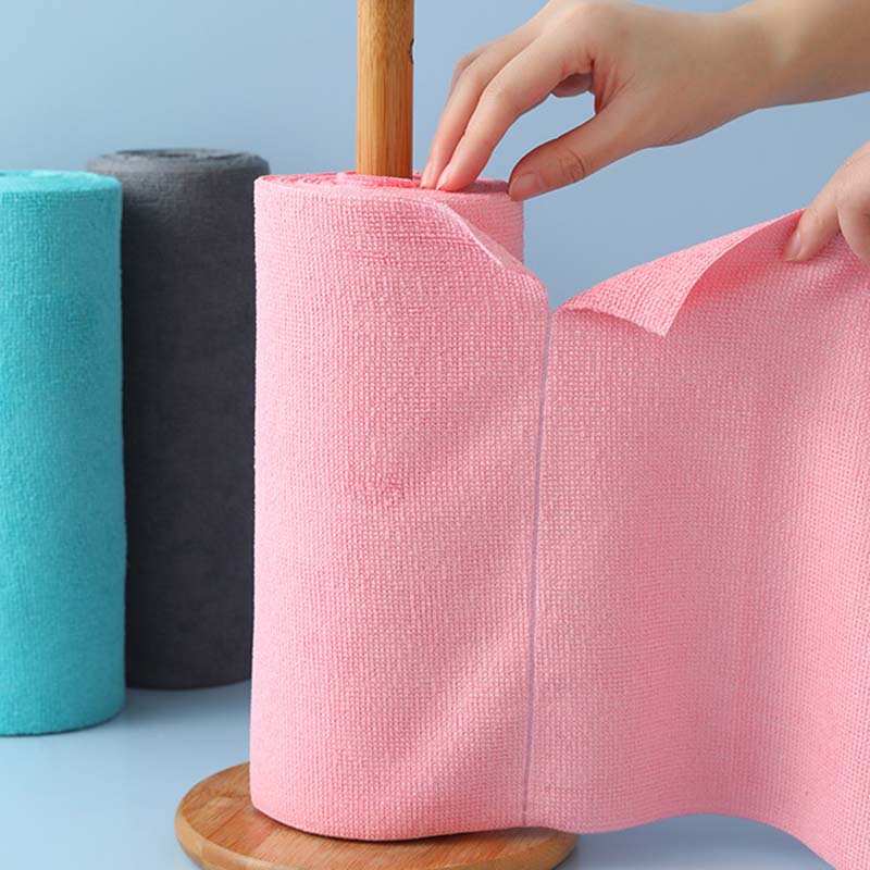 Cloth Pad Reusable - ผ้าไมโครไฟเบอร์ซุปเปอร์ซึมซับ ฉีกใช้งานได้ ผ้าเช็ดทำความสะอาดแบบแห้งและเปียก ใช้ซ้ำได้ ผ้าเช็ดจานในครัว กันน้ำมัน