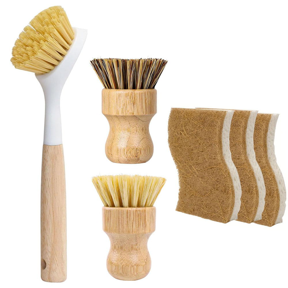 ชุดแปรงล้างจานและฟองน้ำไม้ไผ่  - Dish Brush Bamboo บทวิจารณ์และราคา