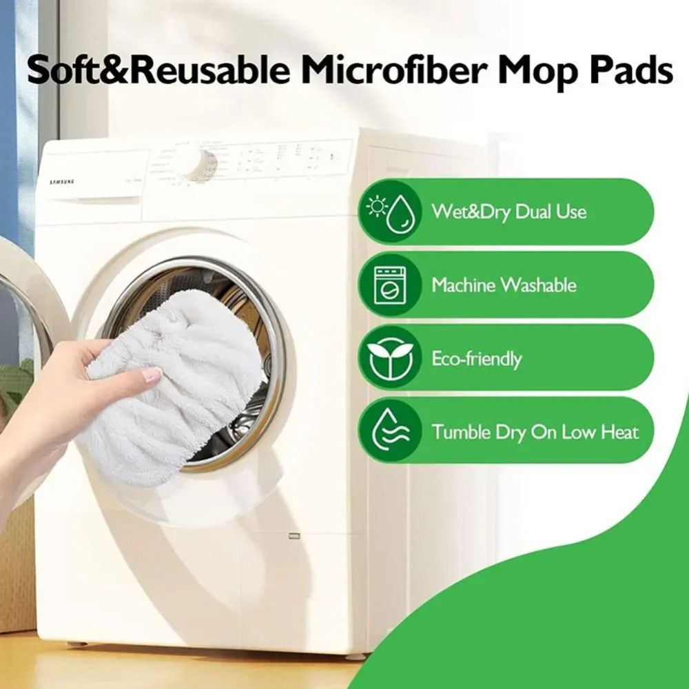 หัวไม้ถูพื้นแบบแบน 1/4 ชิ้น ผ้ - Cloth Pad Reusable บทวิจารณ์และราคา