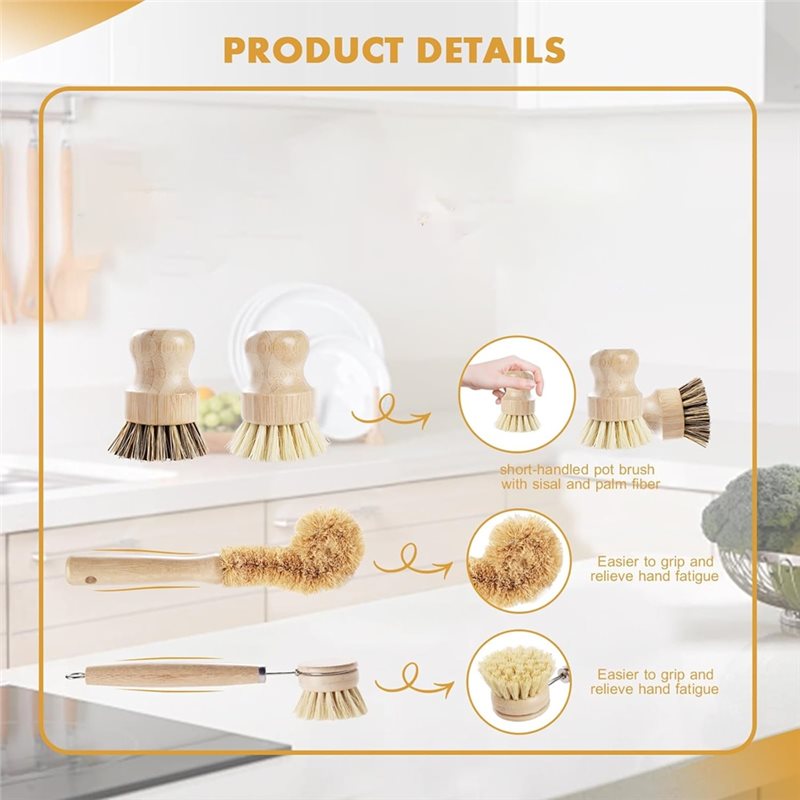 ABNL ด้ามจับไม้ตามหลักสรีรศาสต - Dish Brush Bamboo บทวิจารณ์และราคา
