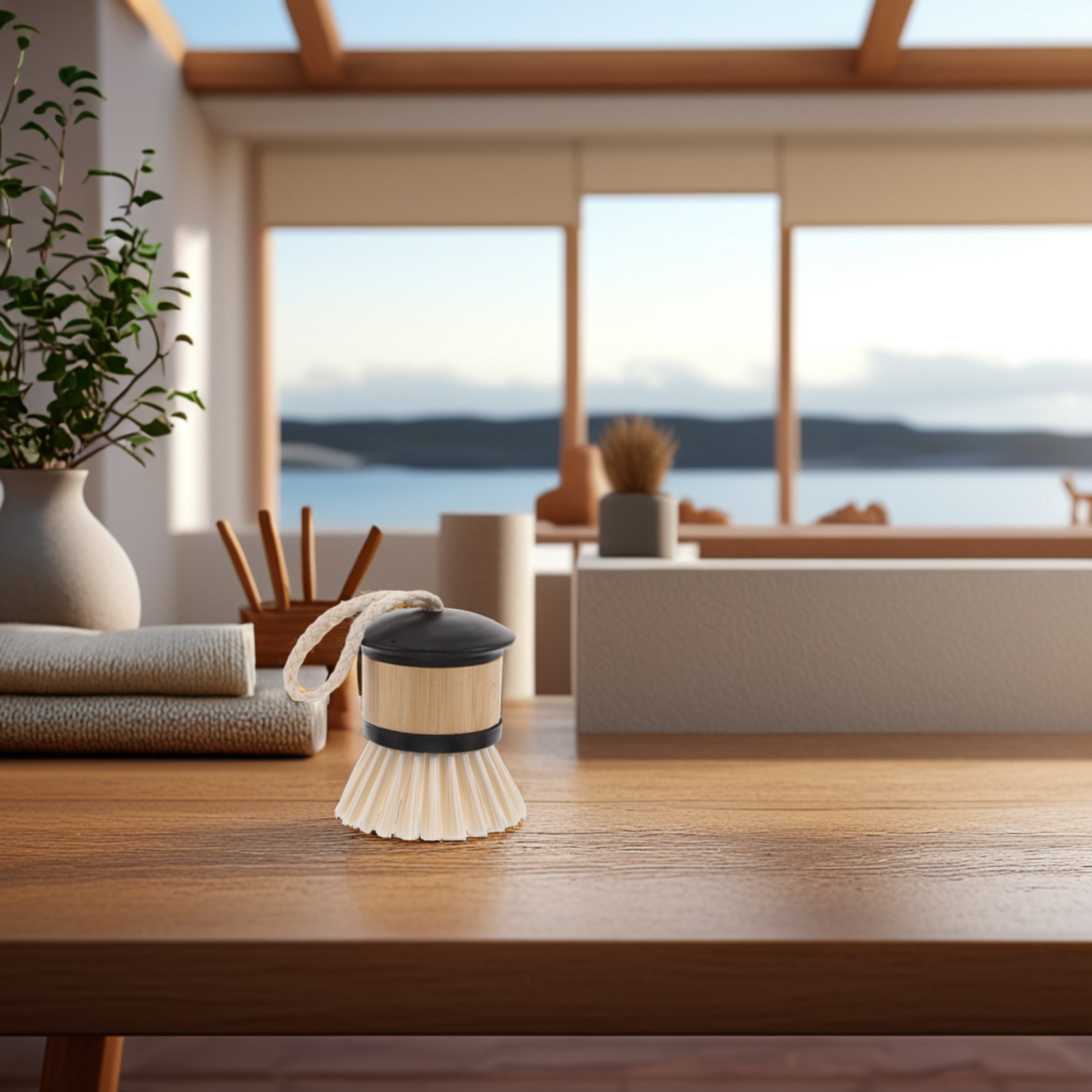 แปรงล้างจานด้ามไม้ไผ่ ขนแปรงหน - Dish Brush Bamboo บทวิจารณ์และราคา