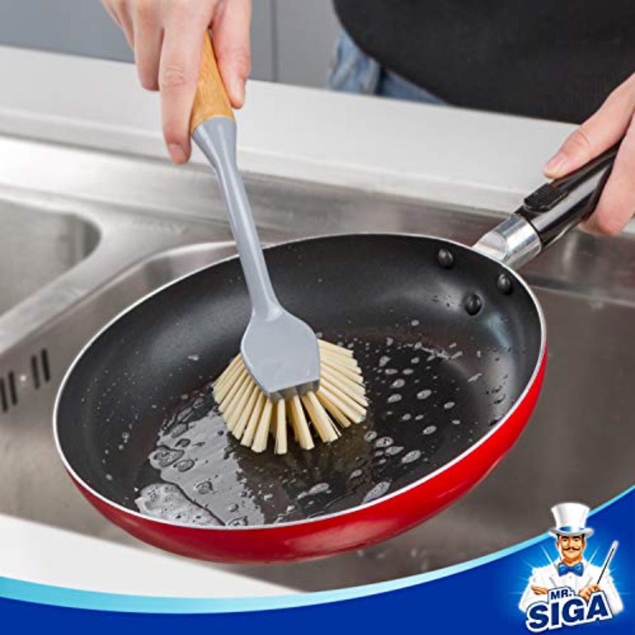 แปรงล้างจานพร้อมด้ามไม้ไผ่ในตั - Dish Brush Bamboo บทวิจารณ์และราคา